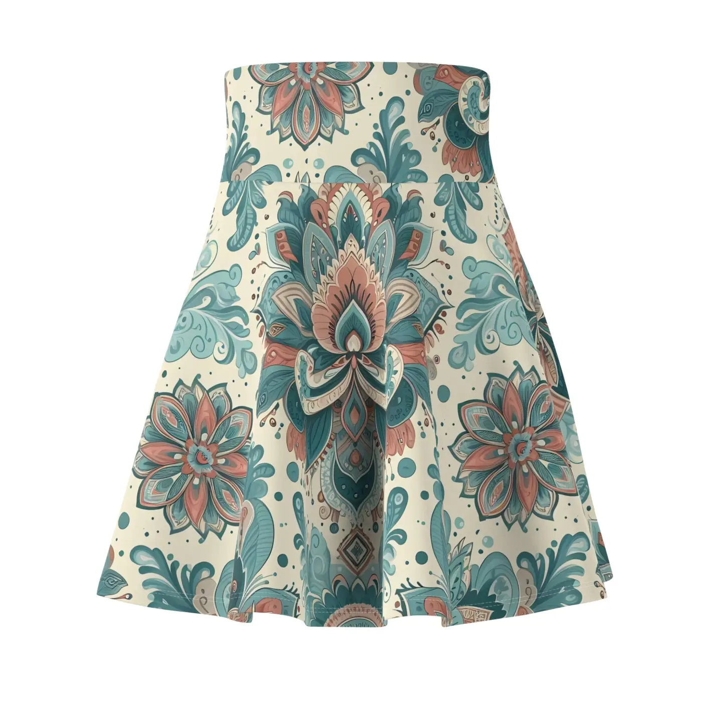 Floral Bohemian Skater Skirt - Vibrant Festival Style - DipaliZ