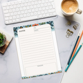 Floral Border Daily Planner - Vibrant Notepad - DipaliZ