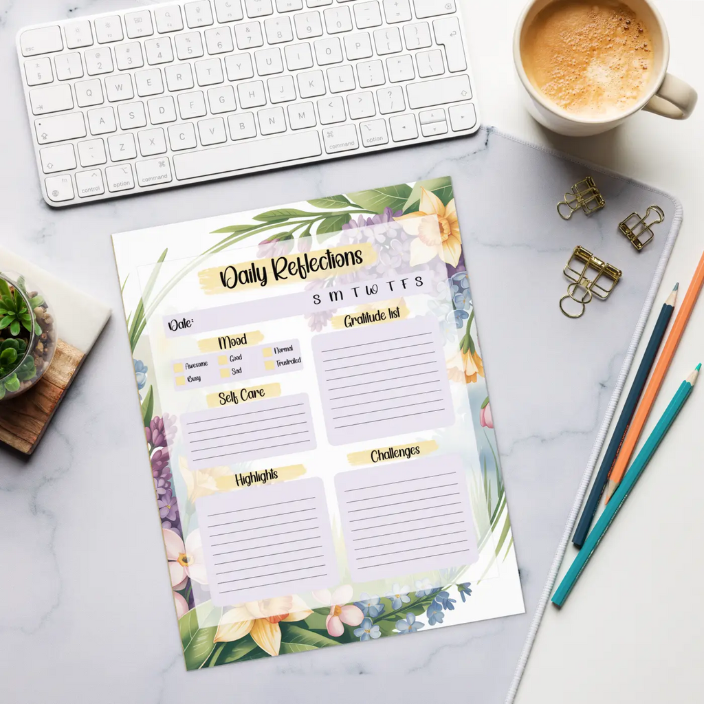 Floral Border Daily Notepad - Daily Reflections - DipaliZ