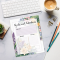 Floral Border Notepad - Goals and Productivity Focus - DipaliZ