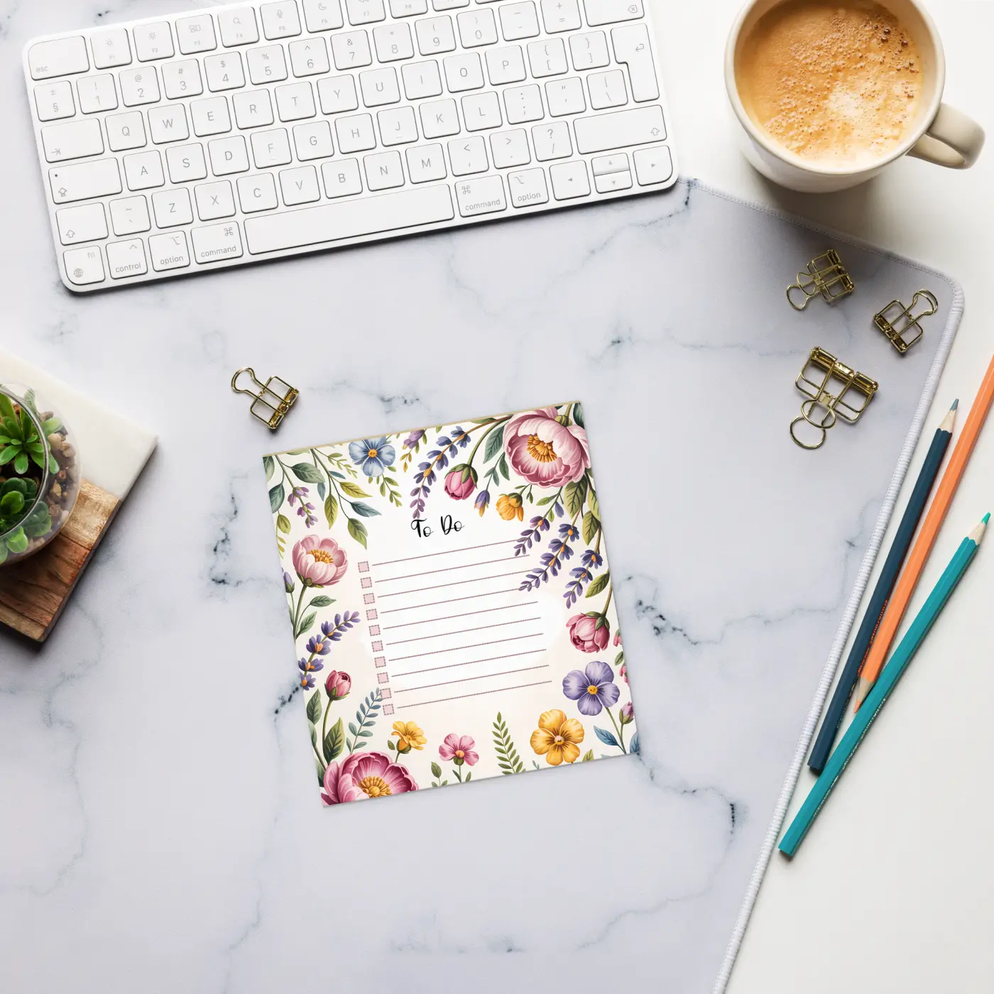 Floral Border Checkboxes Notepad - Weekly Planning - DipaliZ