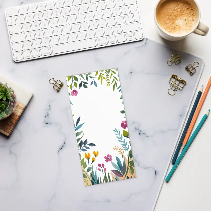 Floral Border Notepads - Elegant Daily Notes - DipaliZ