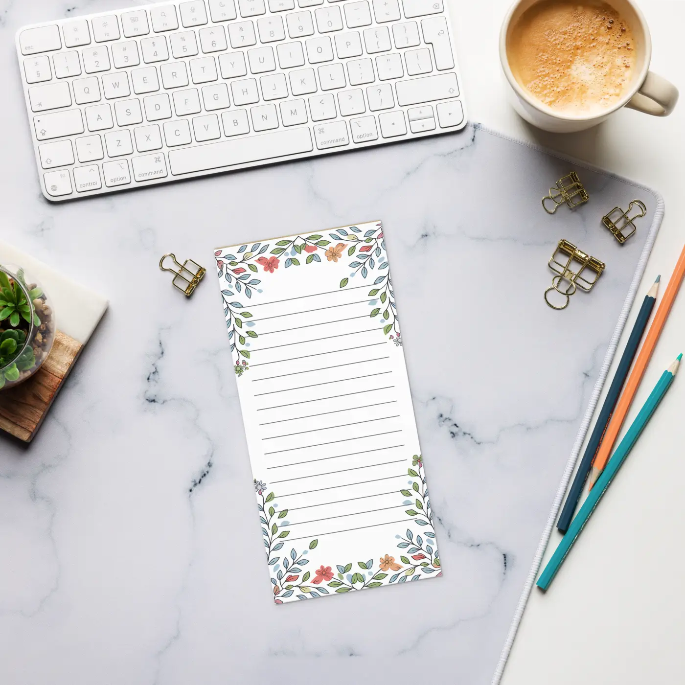 Floral Border Notepad - Creative Everyday Notes - DipaliZ