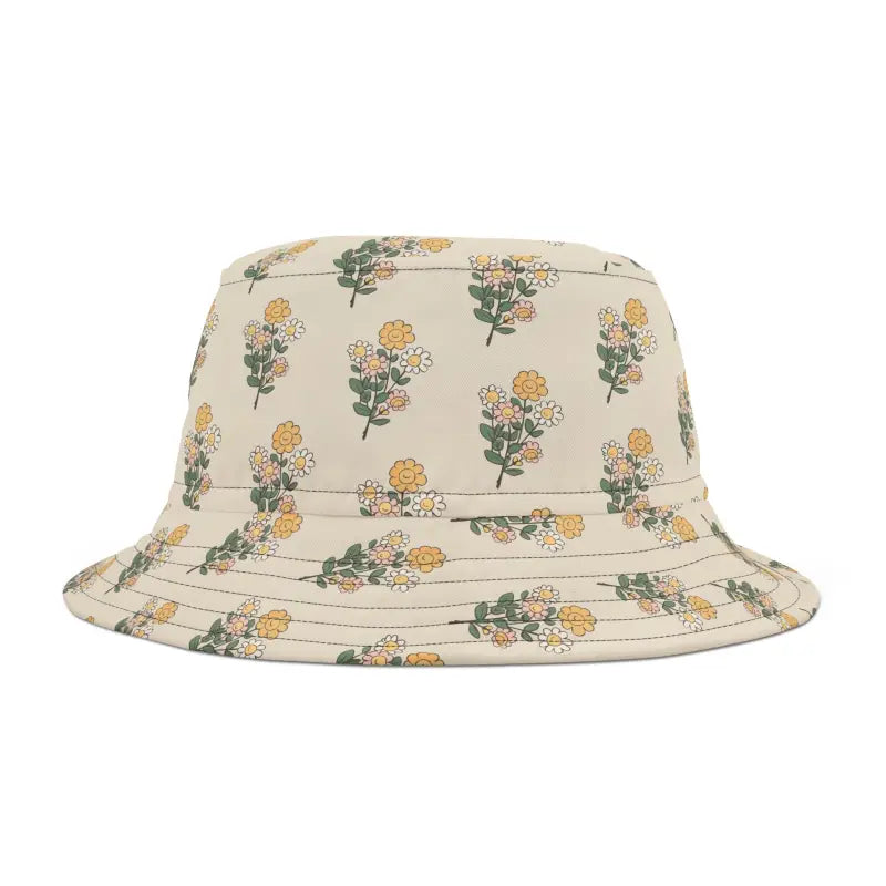 Simple Flowers Hat - Vibrant Floral Bucket Style - DipaliZ