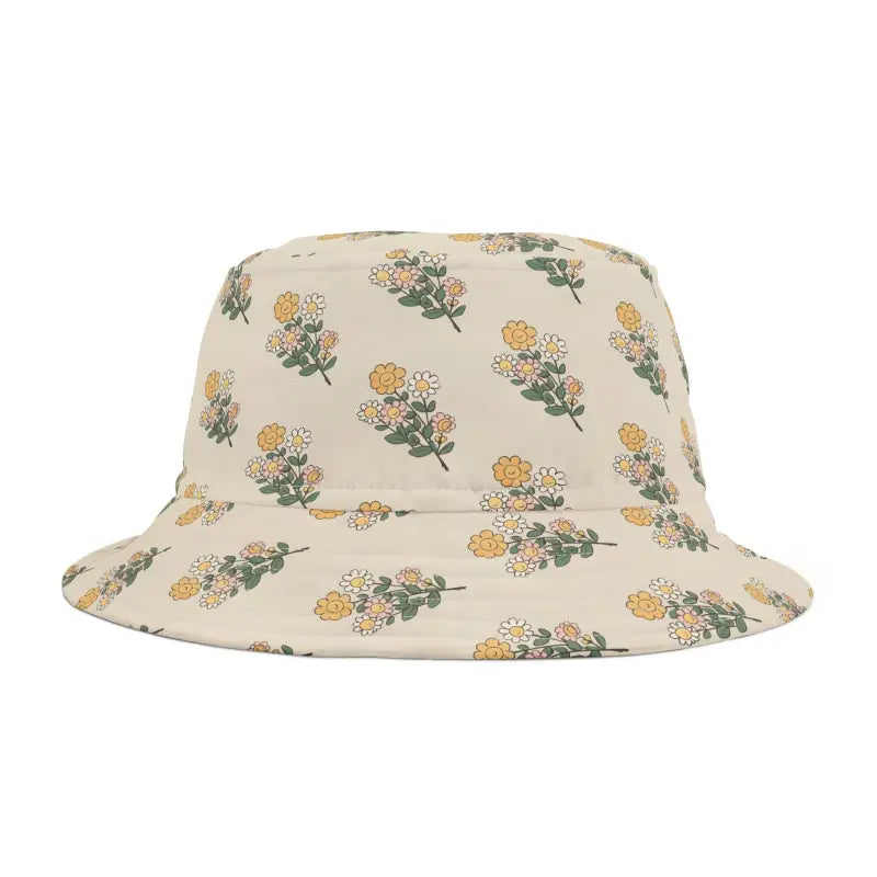 Simple Flowers Hat - Vibrant Floral Bucket Style - DipaliZ