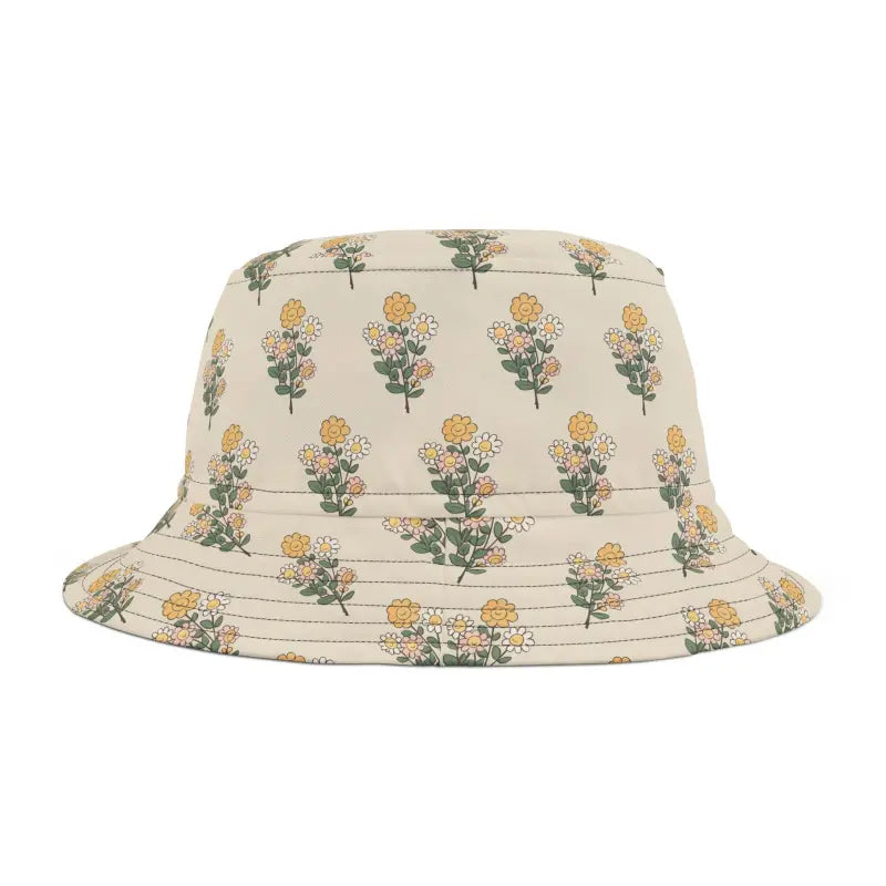 Simple Flowers Hat - Vibrant Floral Bucket Style - DipaliZ