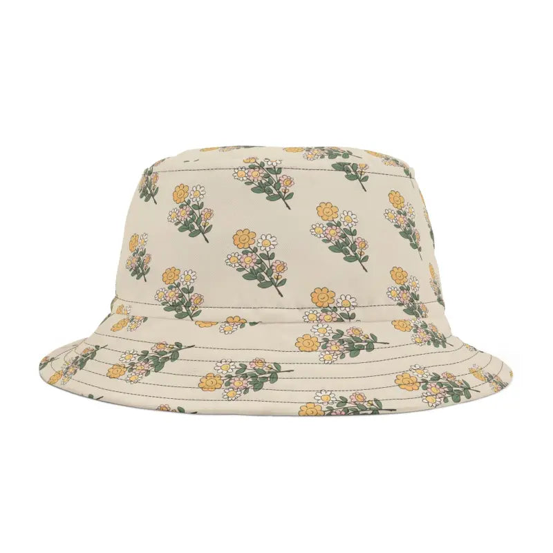 Simple Flowers Hat - Vibrant Floral Bucket Style - DipaliZ