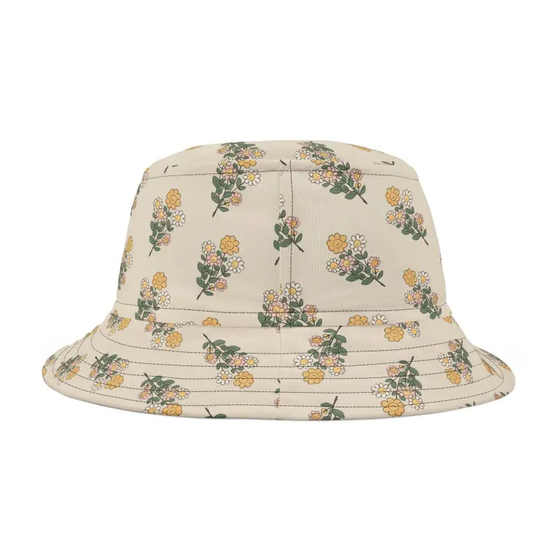 Simple Flowers Hat - Vibrant Floral Bucket Style - DipaliZ