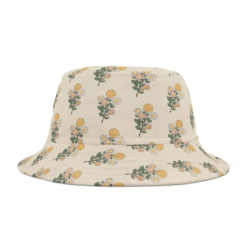 Simple Flowers Hat - Vibrant Floral Bucket Style - DipaliZ