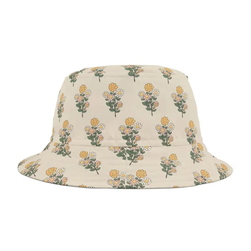 Simple Flowers Hat - Vibrant Floral Bucket Style - DipaliZ