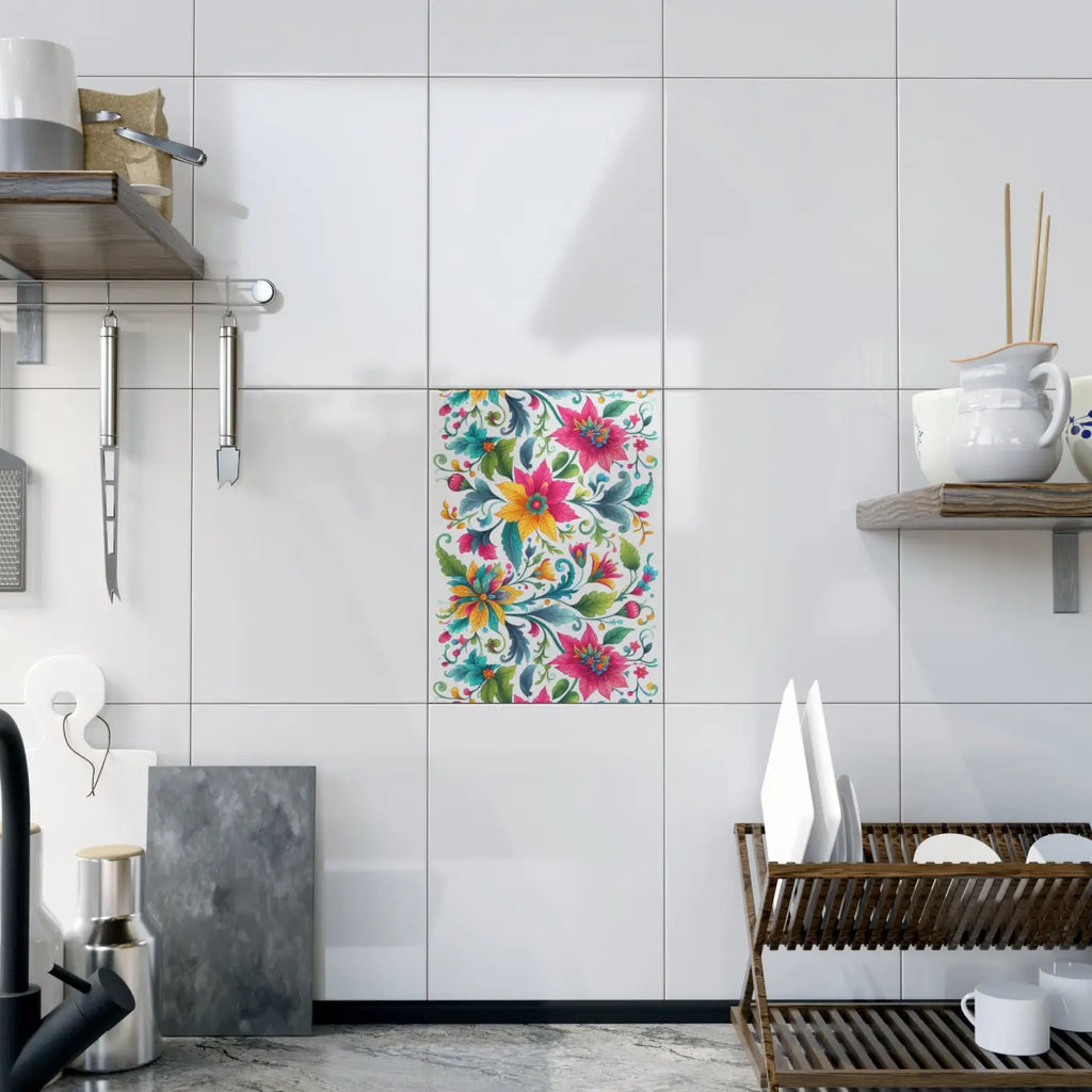 Vibrant Handcrafted Decor - Floral Ceramic Wall Art - DipaliZ