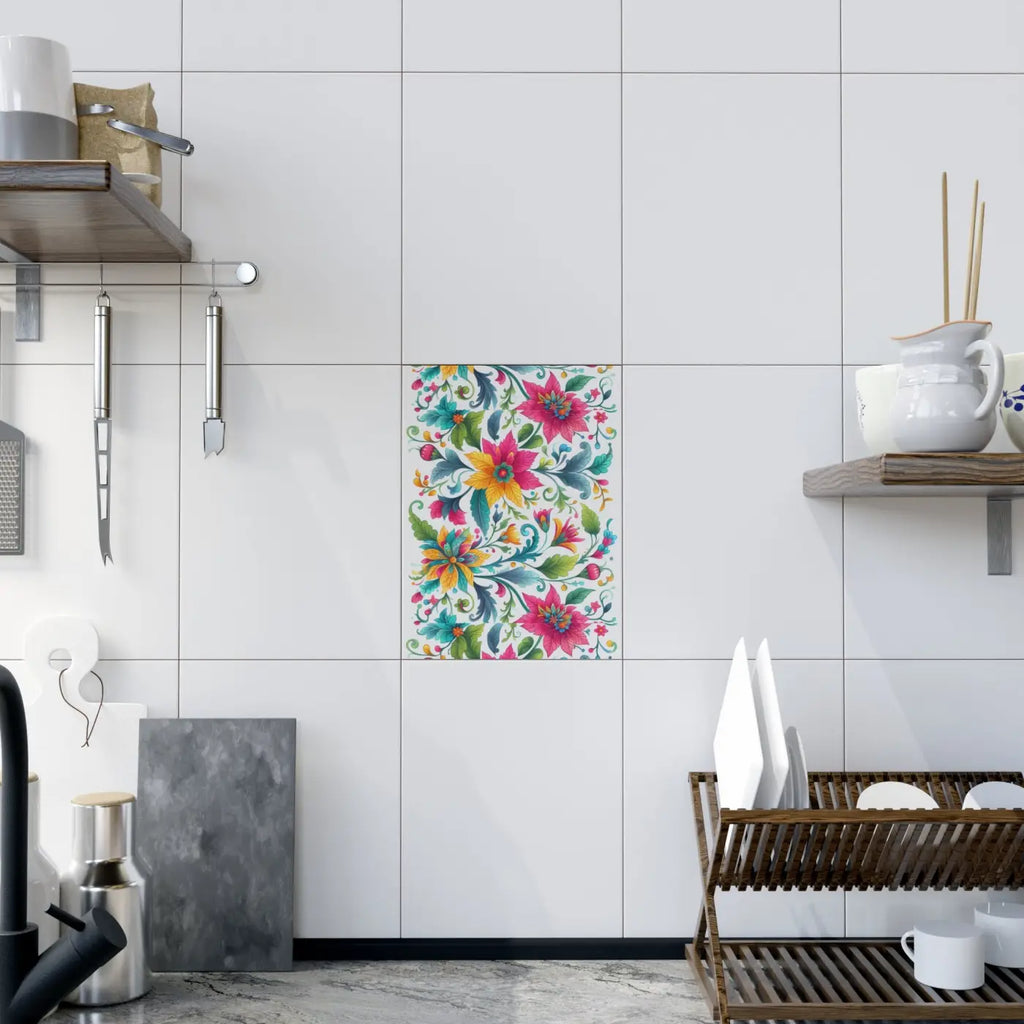 Vibrant Handcrafted Decor - Floral Ceramic Wall Art - DipaliZ