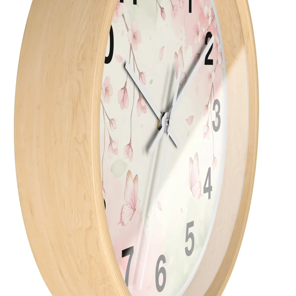 Cherry Blossom Wall Clock - Watercolor Floral Design - DipaliZ