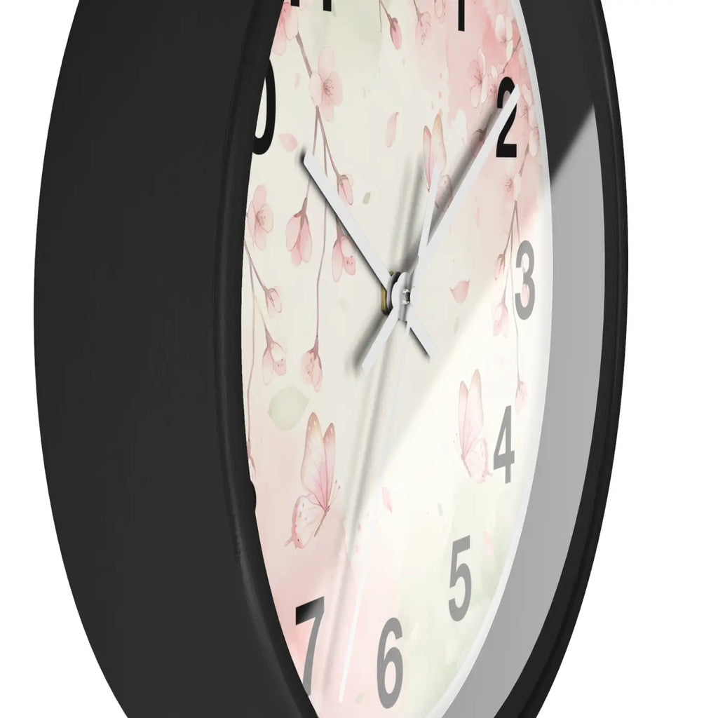 Cherry Blossom Wall Clock - Watercolor Floral Design - DipaliZ