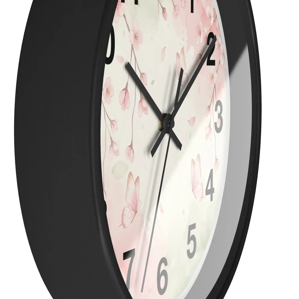 Cherry Blossom Wall Clock - Watercolor Floral Design - DipaliZ