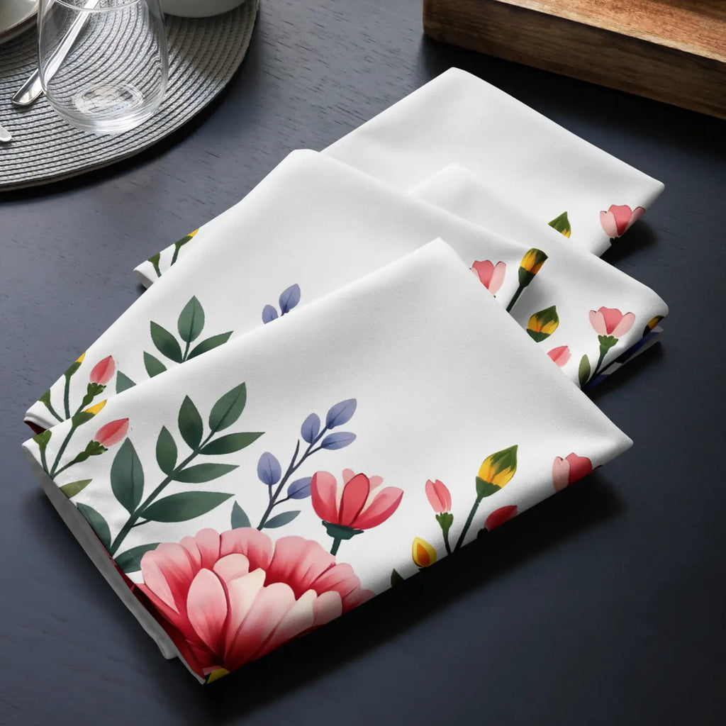 Floral Cloth Napkin Set - Elegant Table Dining - DipaliZ