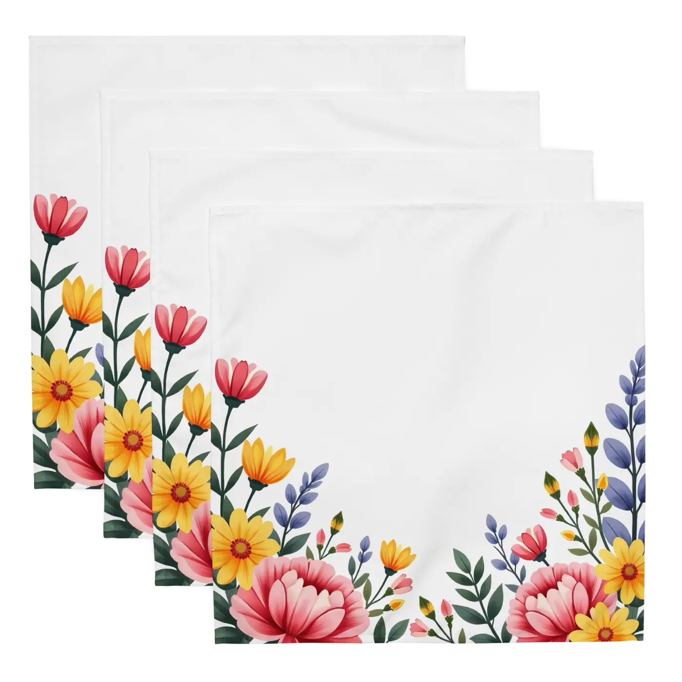 Floral Cloth Napkin Set - Elegant Table Dining - DipaliZ