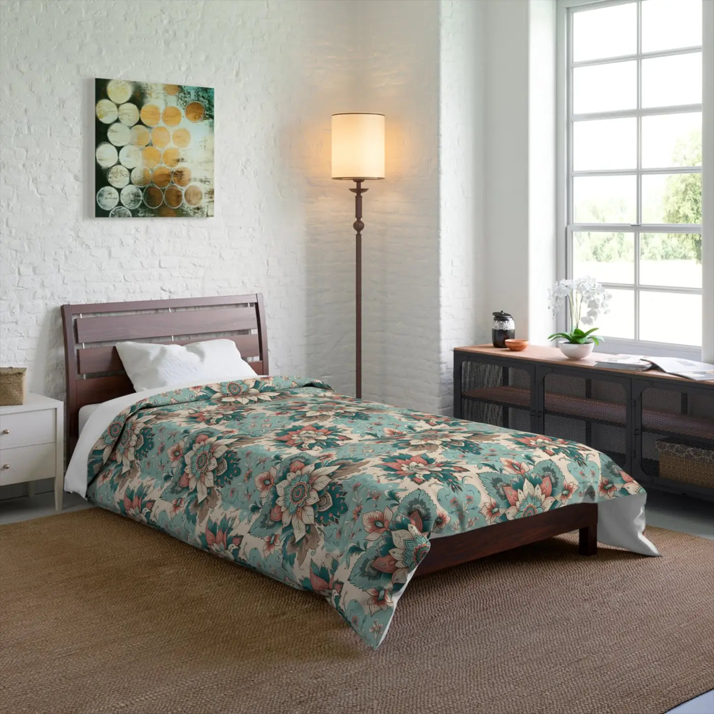 Floral Comforter - Cozy Bedroom Decor and Elegant Bedding - DipaliZ