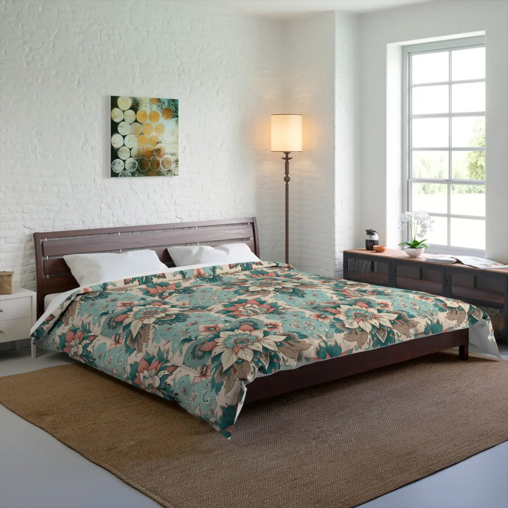 Floral Comforter - Cozy Bedroom Decor and Elegant Bedding - DipaliZ