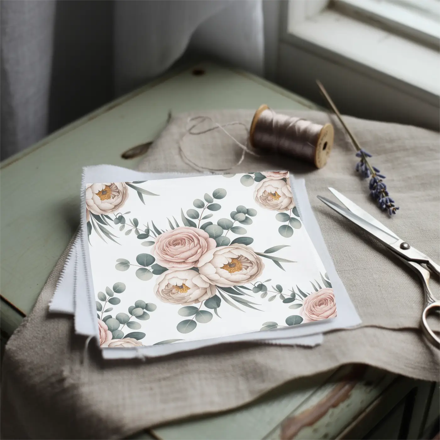 Floral Cotton Fabric - Soft and Vibrant for Your Projects - DipaliZ