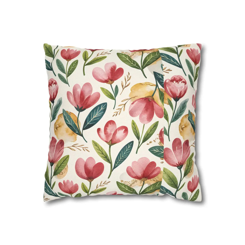 Floral Decorative Pillowcase - Spun Polyester Cozy Accent - DipaliZ