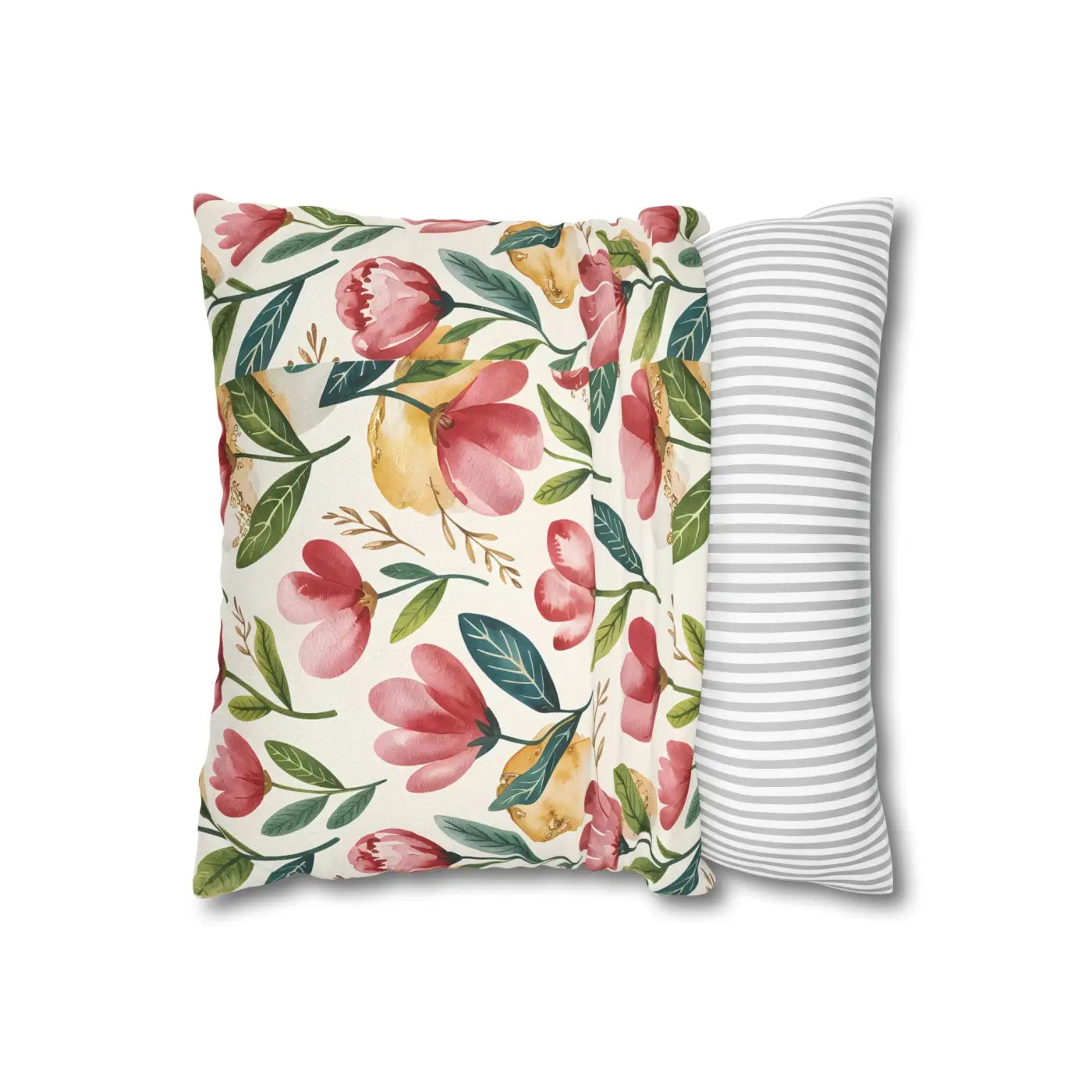 Floral Decorative Pillowcase - Spun Polyester Cozy Accent - DipaliZ