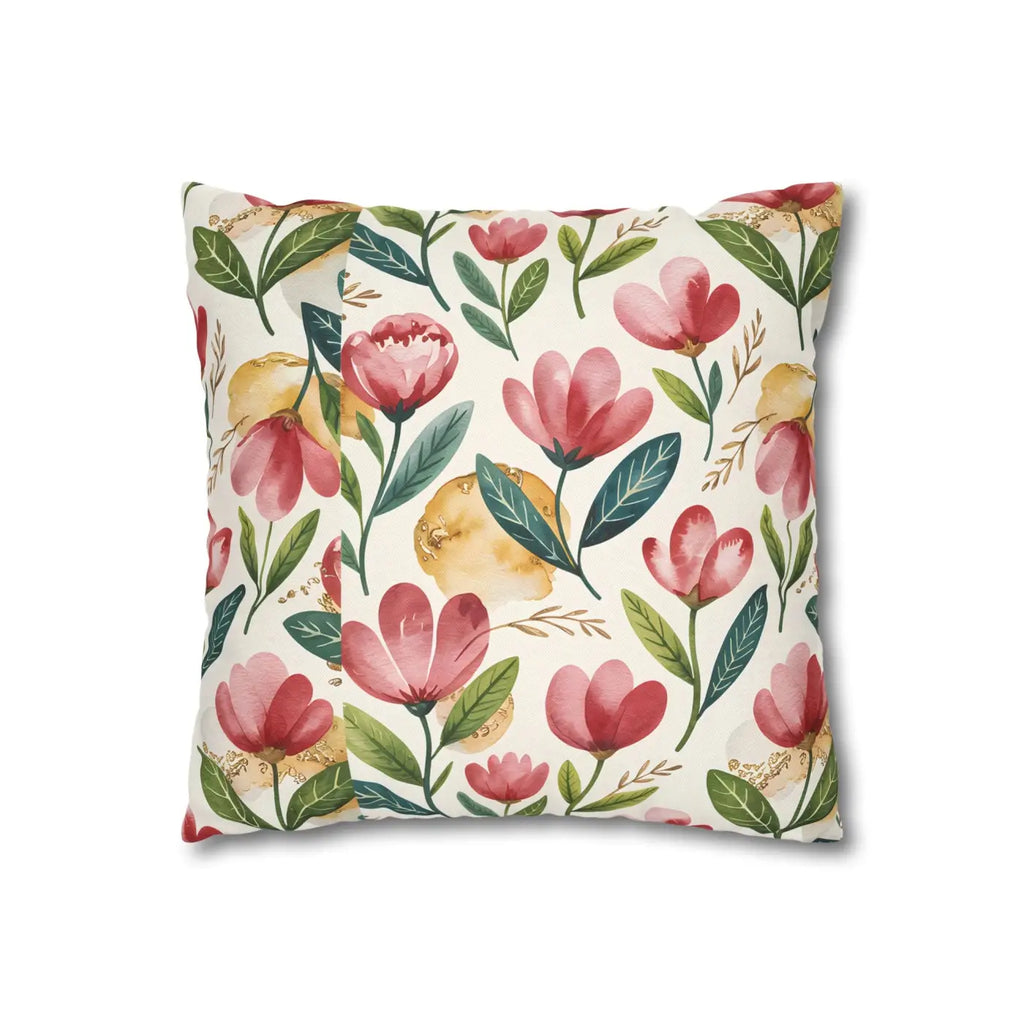 Floral Decorative Pillowcase - Spun Polyester Cozy Accent - DipaliZ
