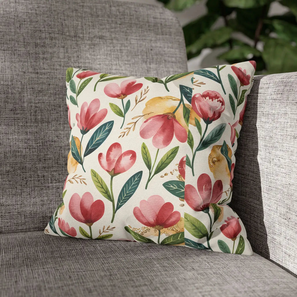 Floral Decorative Pillowcase - Spun Polyester Cozy Accent - DipaliZ