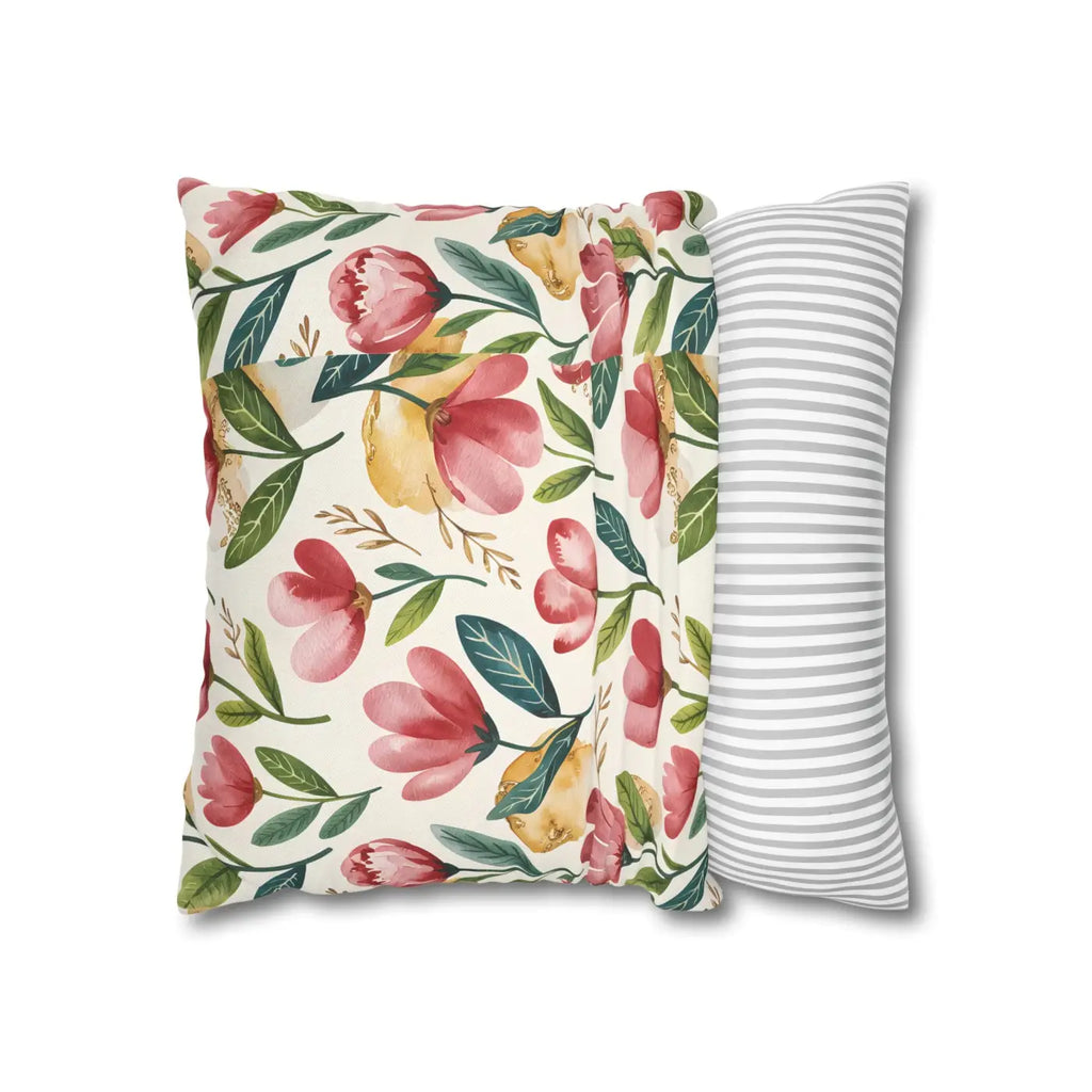 Floral Decorative Pillowcase - Spun Polyester Cozy Accent - DipaliZ
