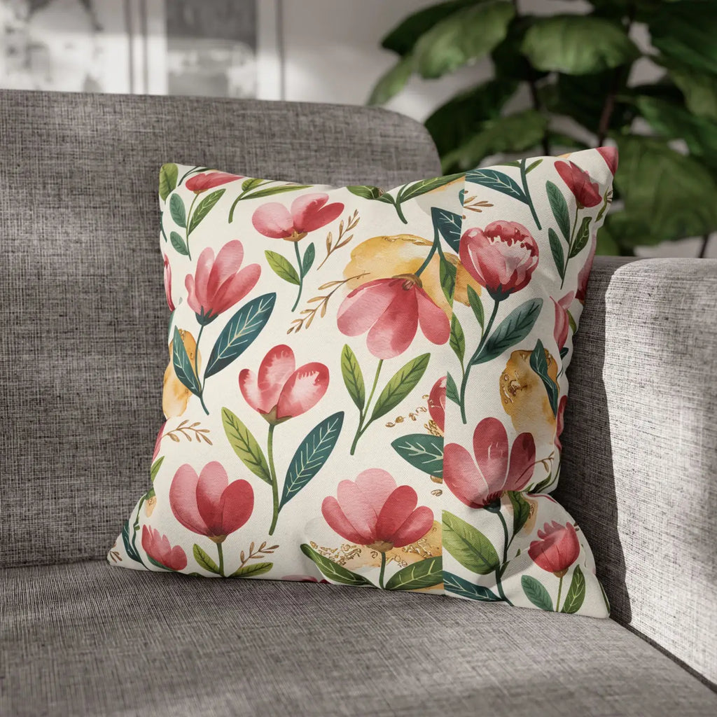 Floral Decorative Pillowcase - Spun Polyester Cozy Accent - DipaliZ