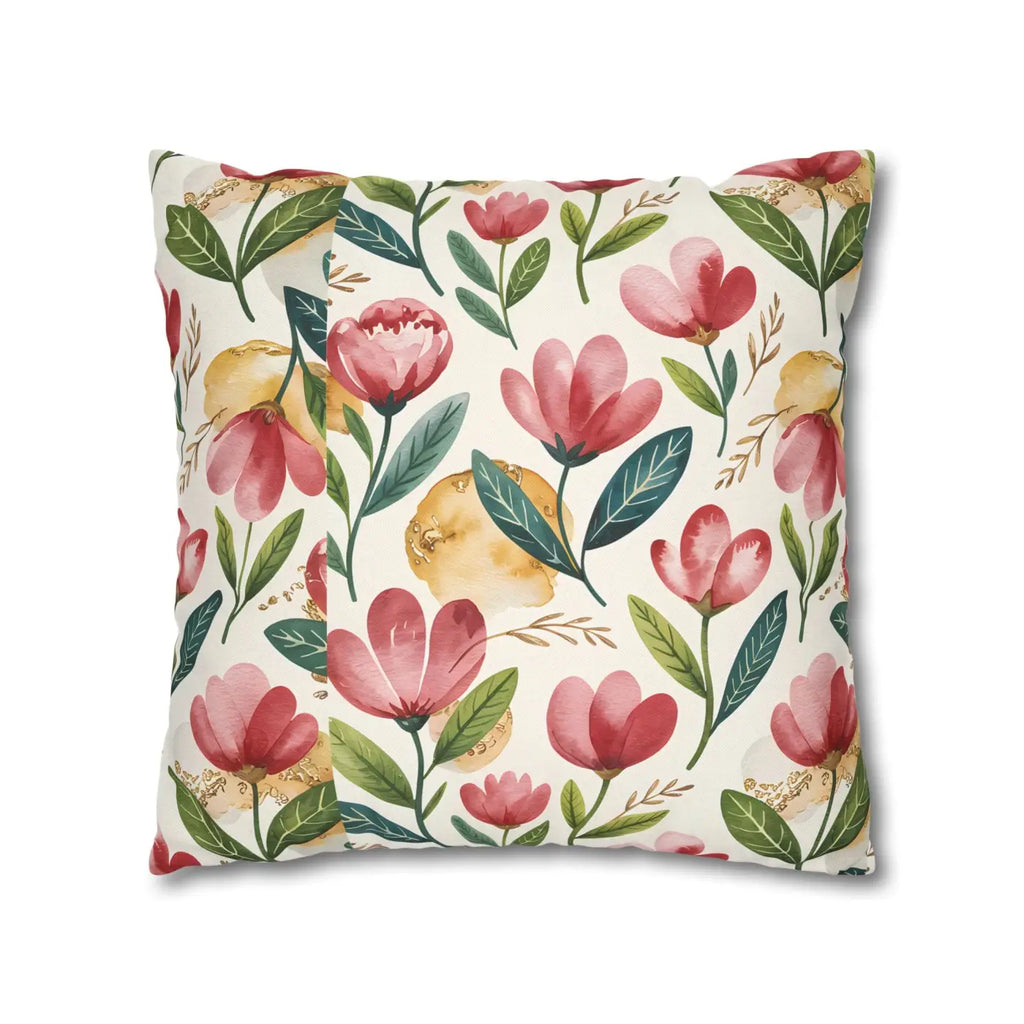 Floral Decorative Pillowcase - Spun Polyester Cozy Accent - DipaliZ