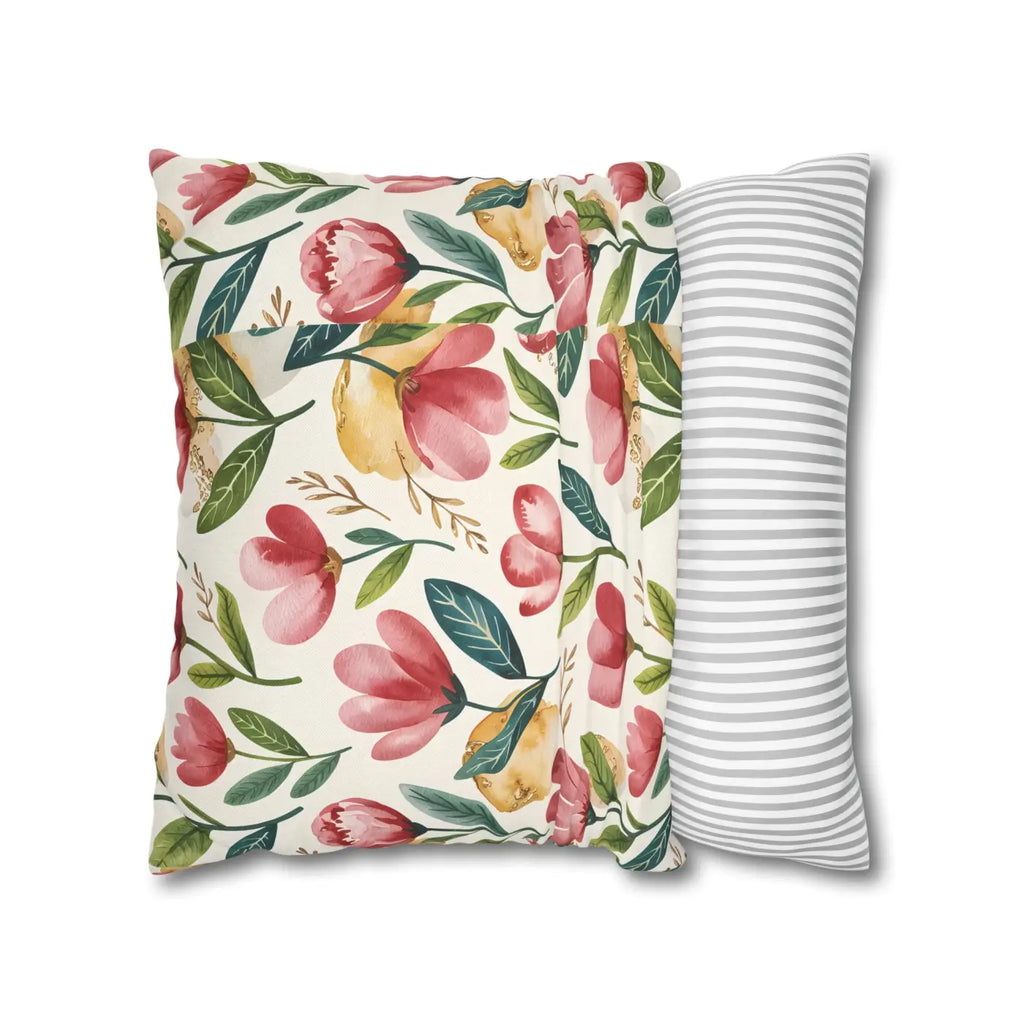 Floral Decorative Pillowcase - Spun Polyester Cozy Accent - DipaliZ