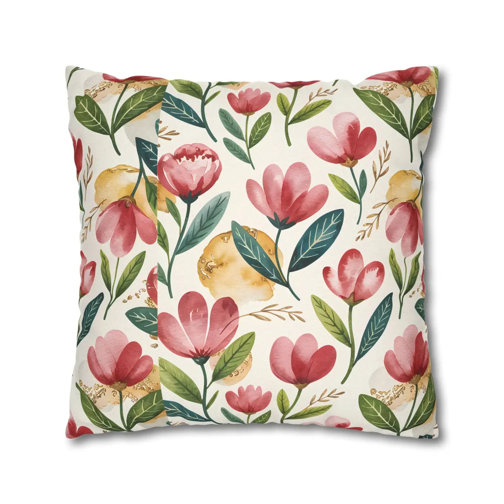 Floral Decorative Pillowcase - Spun Polyester Cozy Accent - DipaliZ