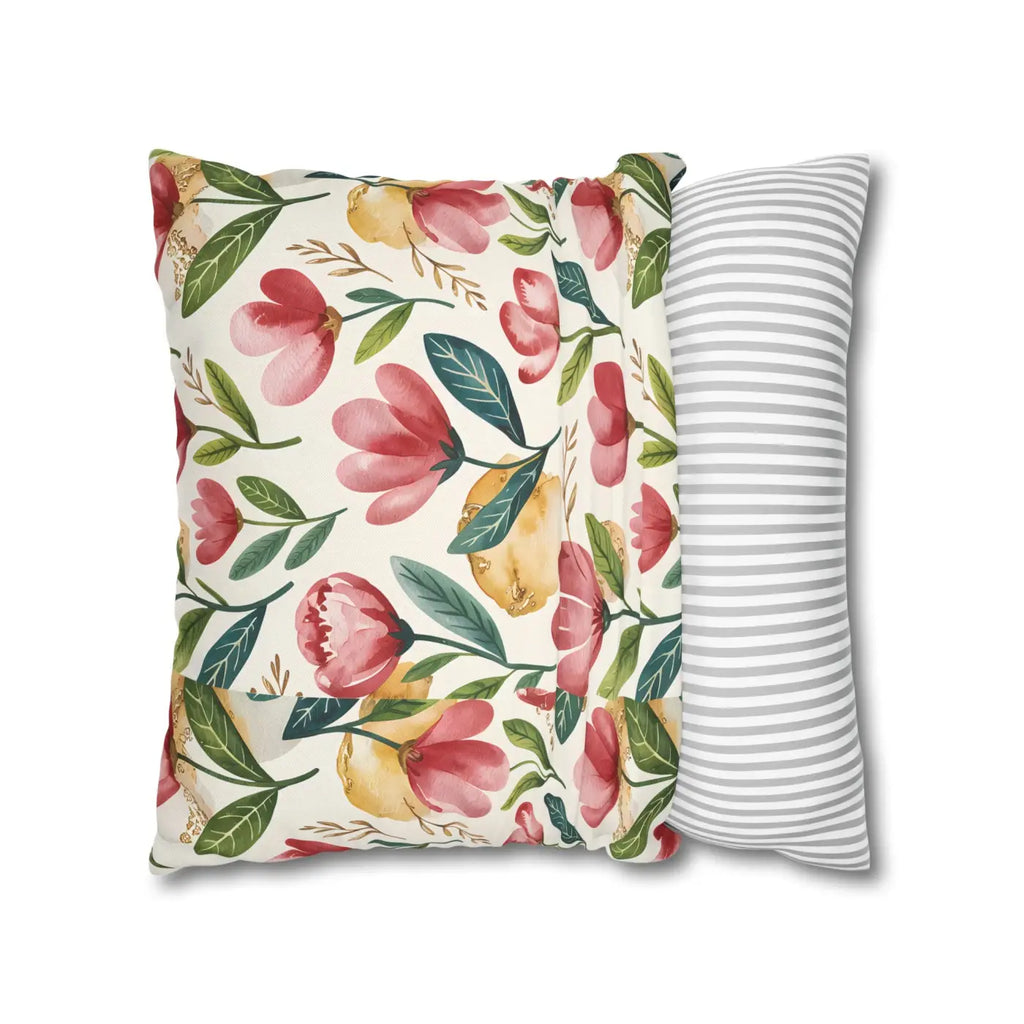 Floral Decorative Pillowcase - Spun Polyester Cozy Accent - DipaliZ