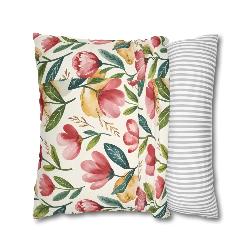 Floral Decorative Pillowcase - Spun Polyester Cozy Accent - DipaliZ
