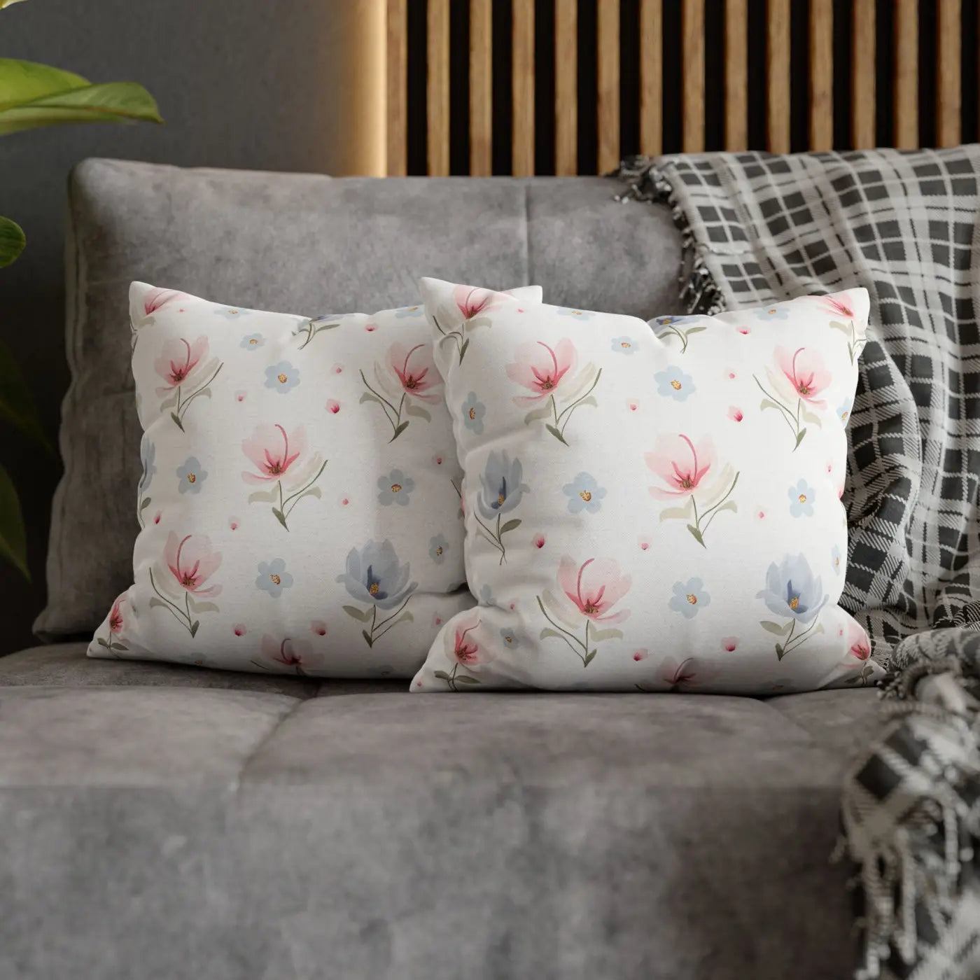 Floral Dream Square Pillowcase - Spun Polyester Home Decor - DipaliZ