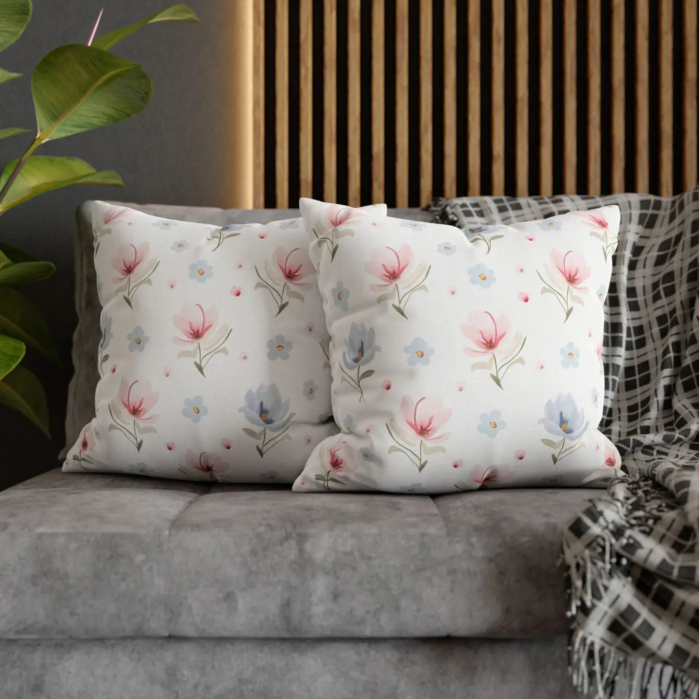 Floral Dream Square Pillowcase - Spun Polyester Home Decor - DipaliZ