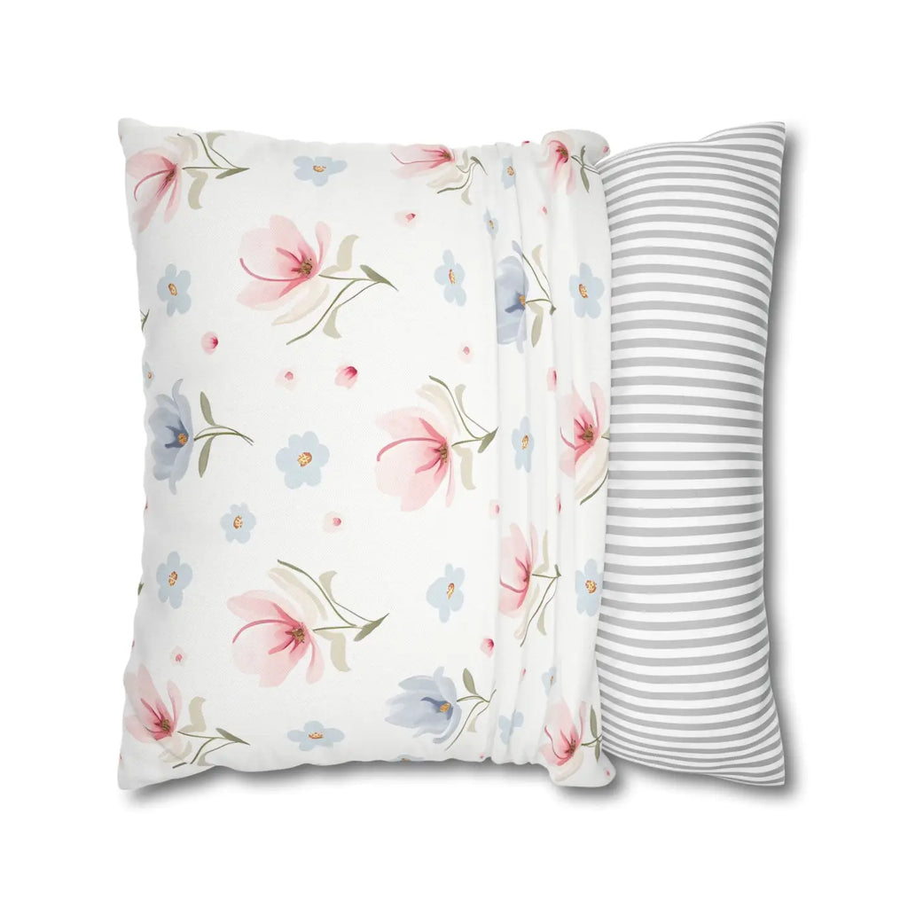 Floral Dream Square Pillowcase - Spun Polyester Home Decor - DipaliZ