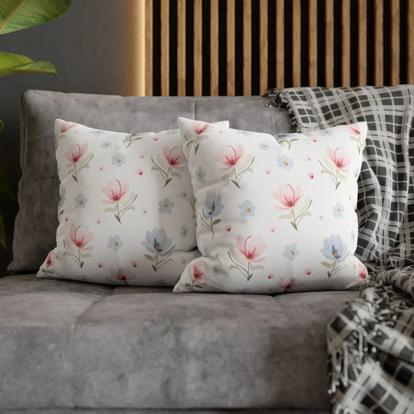 Floral Dream Square Pillowcase - Spun Polyester Home Decor - DipaliZ