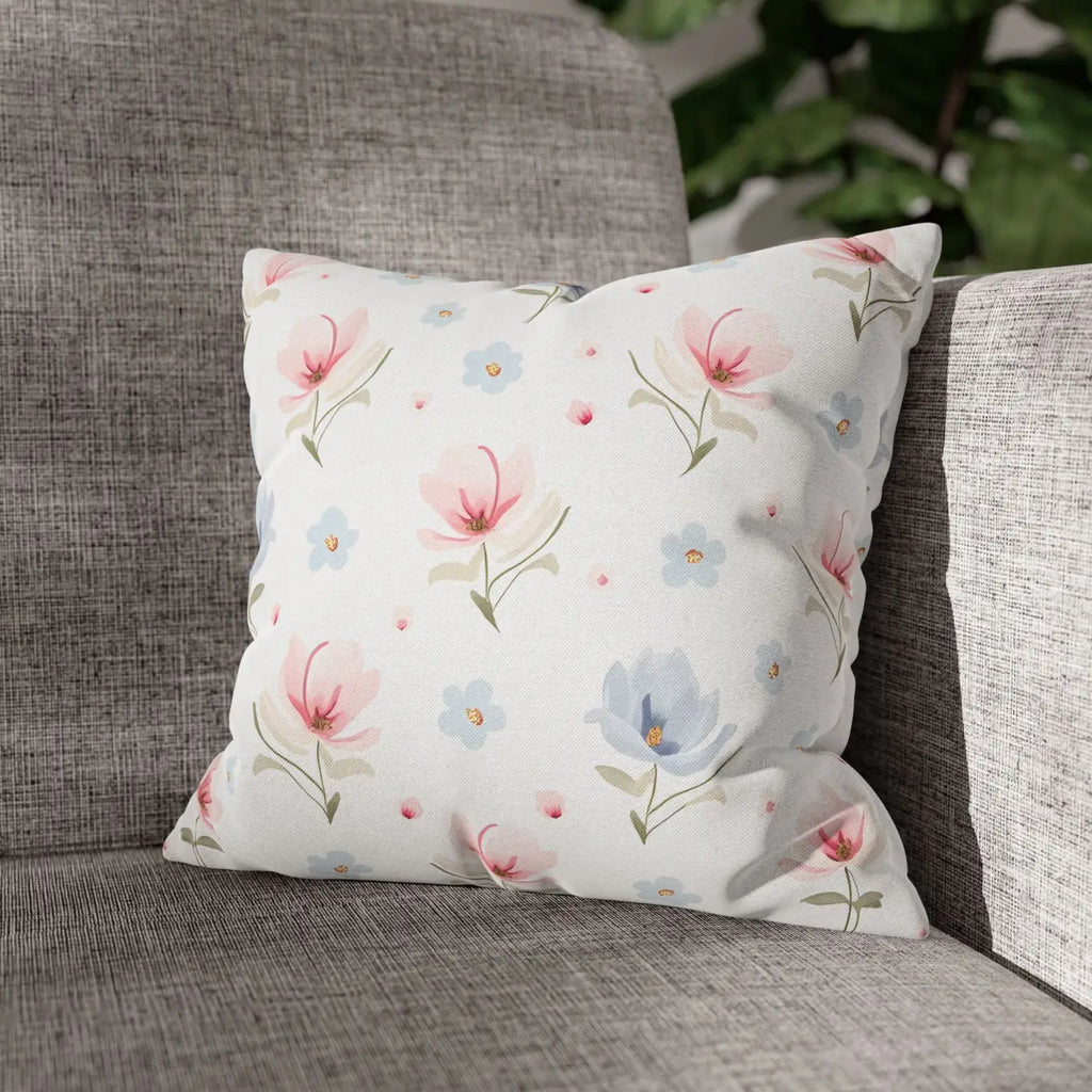 Floral Dream Square Pillowcase - Spun Polyester Home Decor - DipaliZ