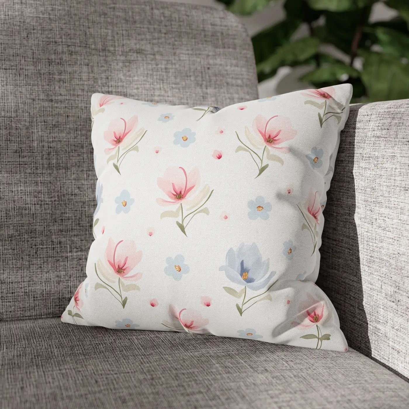 Floral Dream Square Pillowcase - Spun Polyester Home Decor - DipaliZ