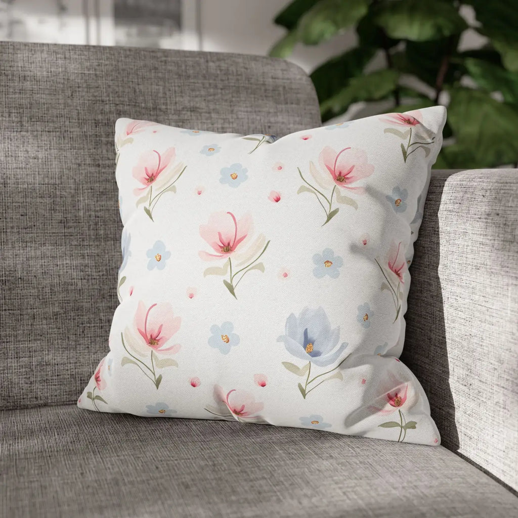 Floral Dream Square Pillowcase - Spun Polyester Home Decor - DipaliZ