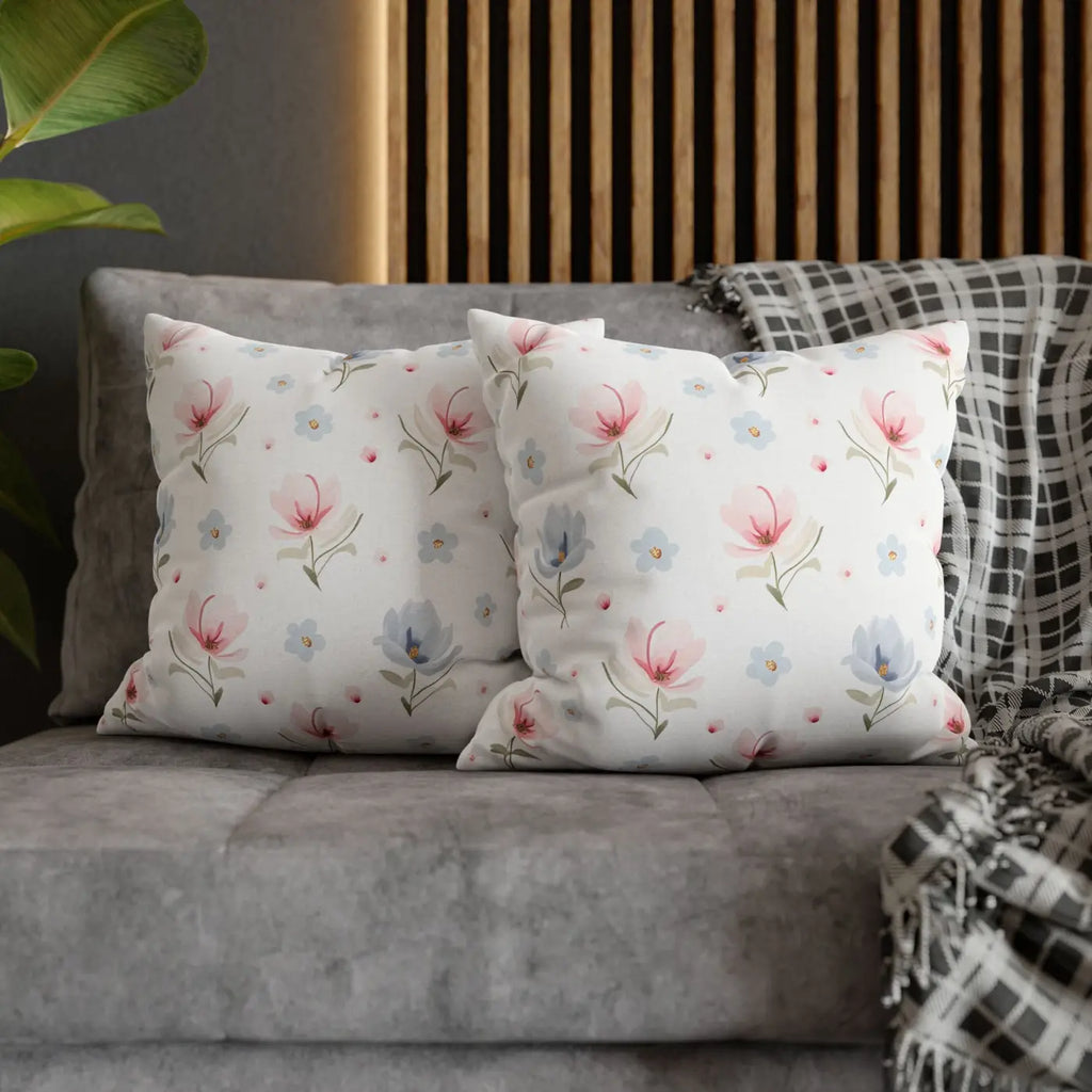 Floral Dream Square Pillowcase - Spun Polyester Home Decor - DipaliZ