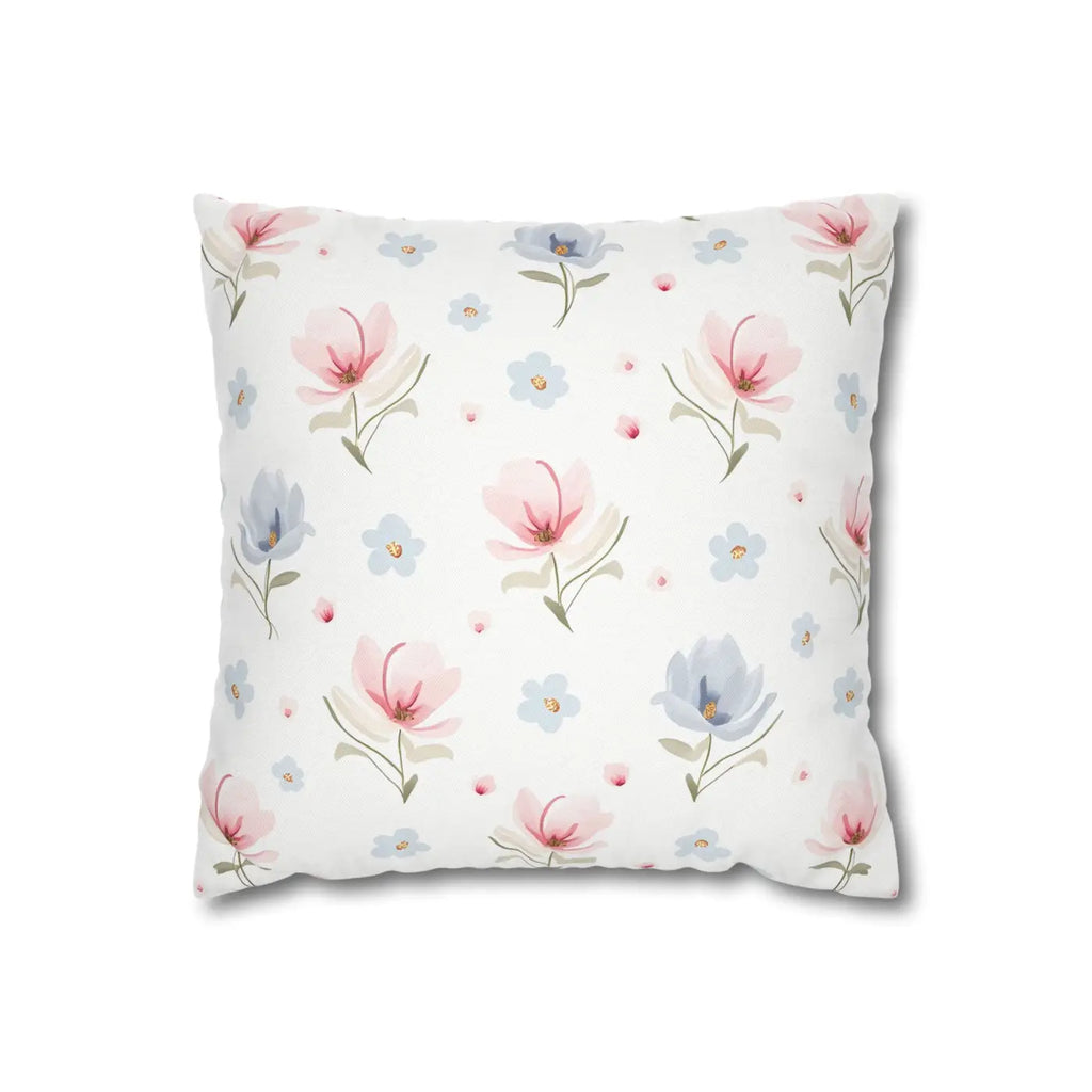 Floral Dream Square Pillowcase - Spun Polyester Home Decor - DipaliZ