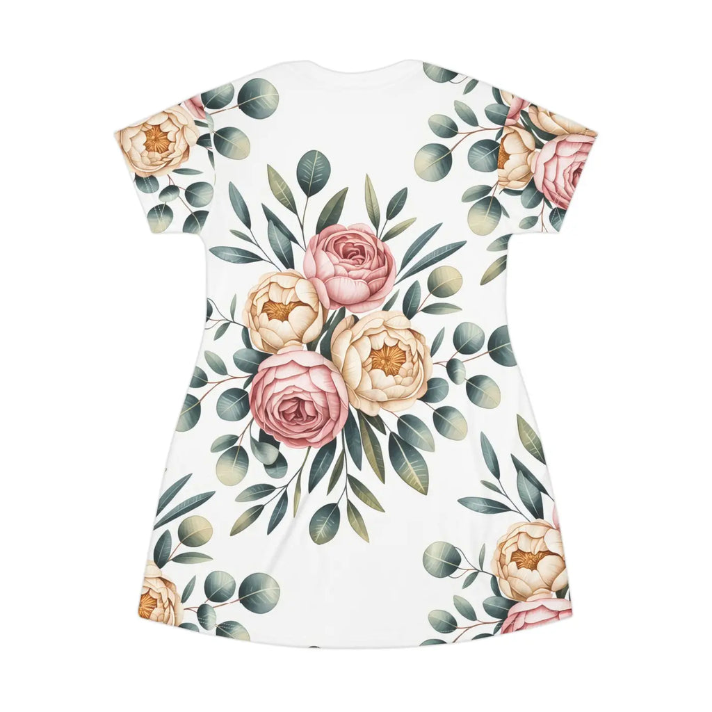 Floral Elegance T-Shirt Dress - Summer Style - DipaliZ