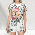 Floral Elegance T-Shirt Dress - Summer Style - DipaliZ