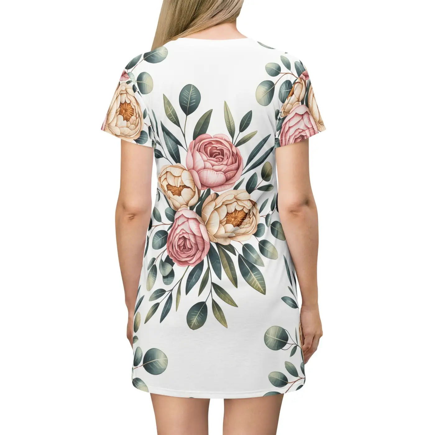 Floral Elegance T-Shirt Dress - Summer Style - DipaliZ