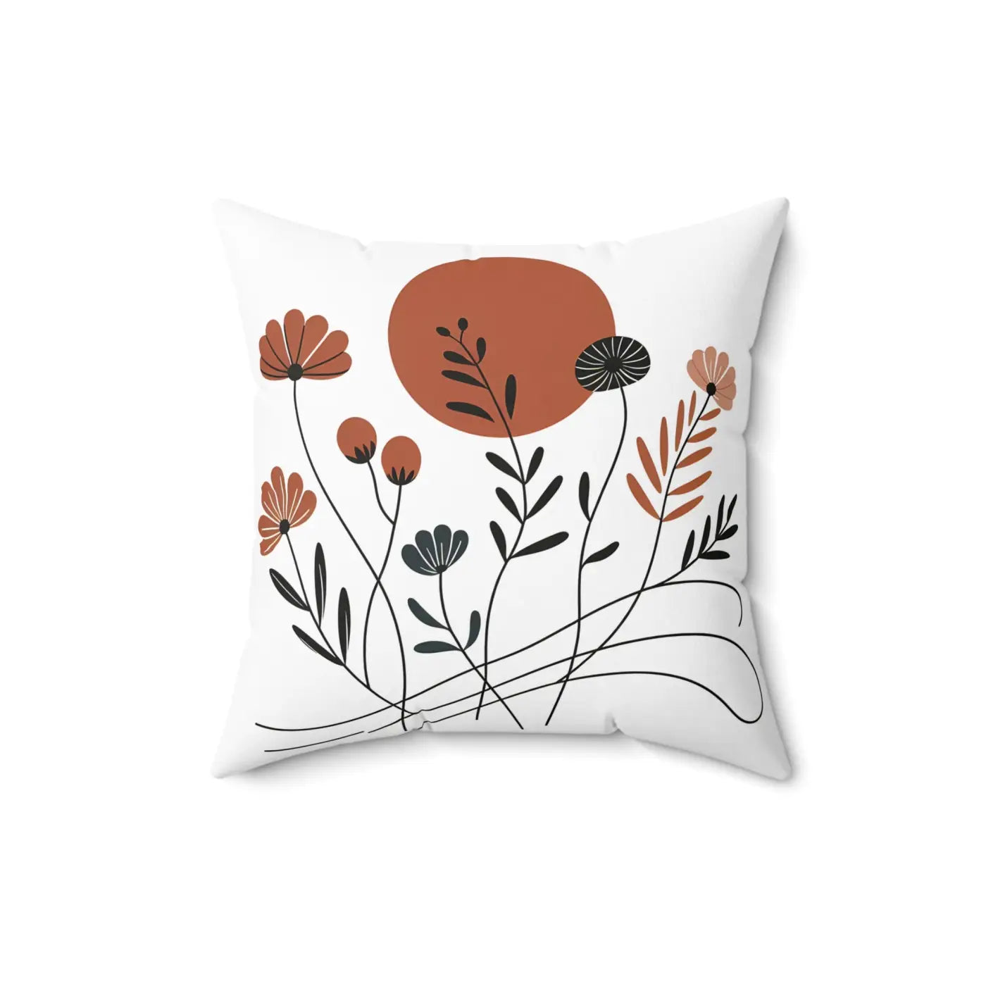 Elegant Square Pillow - Floral Modern Botanical Decor - DipaliZ