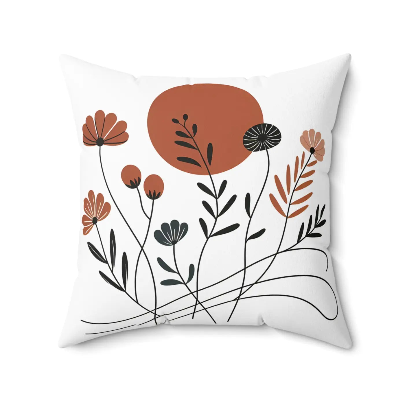 Elegant Square Pillow - Floral Modern Botanical Decor - DipaliZ