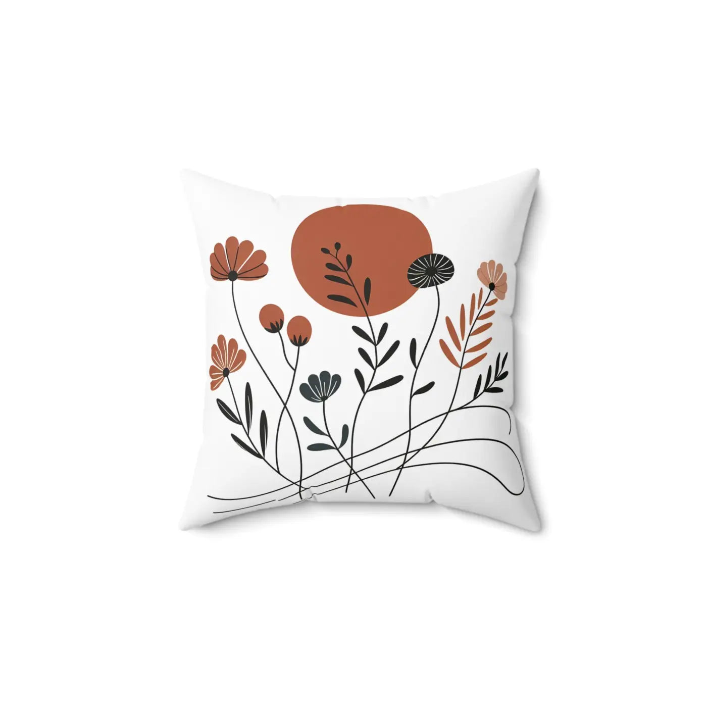 Elegant Square Pillow - Floral Modern Botanical Decor - DipaliZ